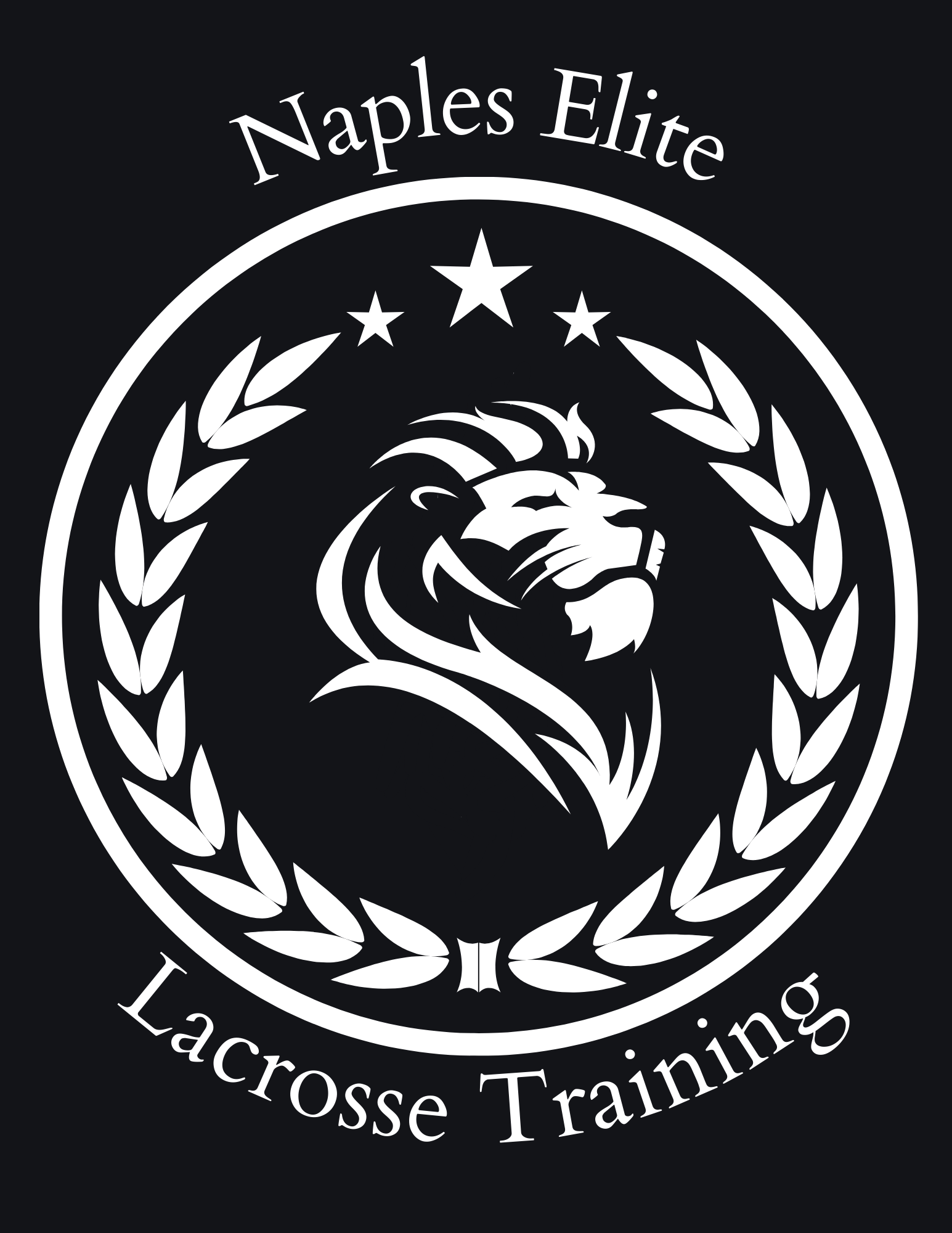 Naples Elite Lacrosse Training crest with a lion and laurel